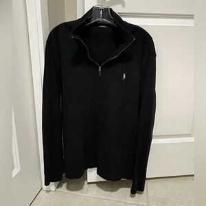 Polo Ralph Lauren Men Estate Rib Black Zip-Up Sweater